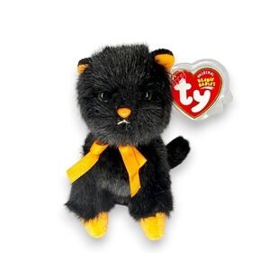 Jinxy the Cat Ty Beanie Baby | Lucky Black Cat | Mint Heart Tag